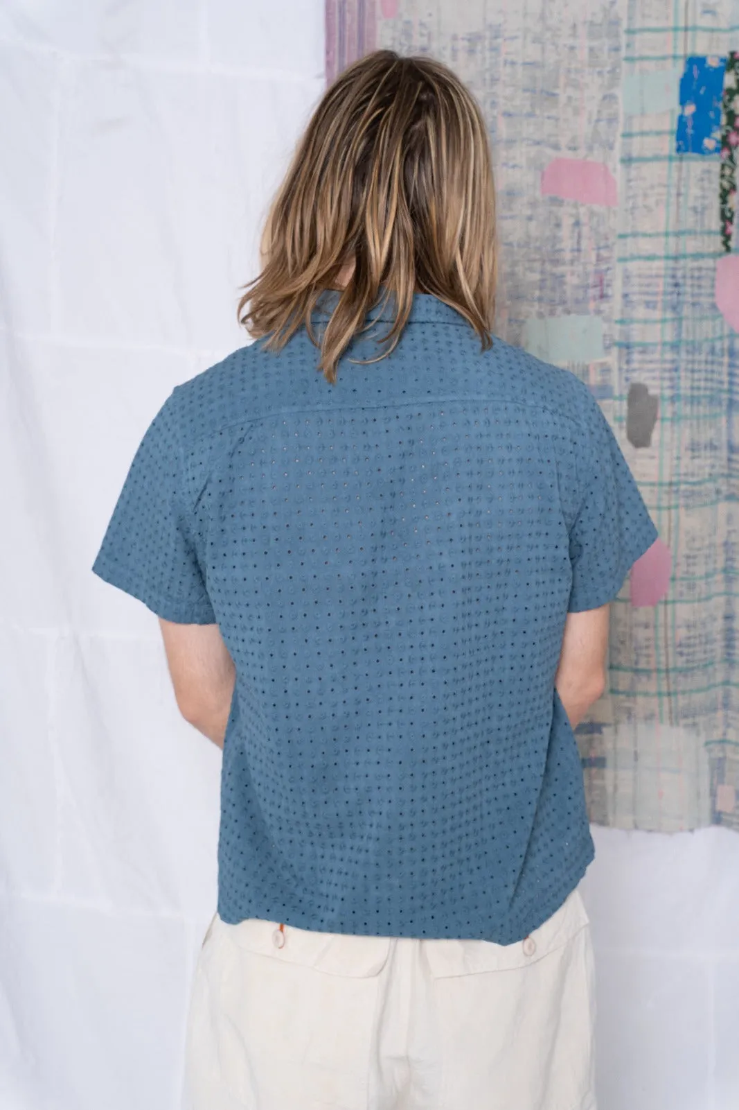 St. Tropez Shirt All Over Sun Embroidery Teal