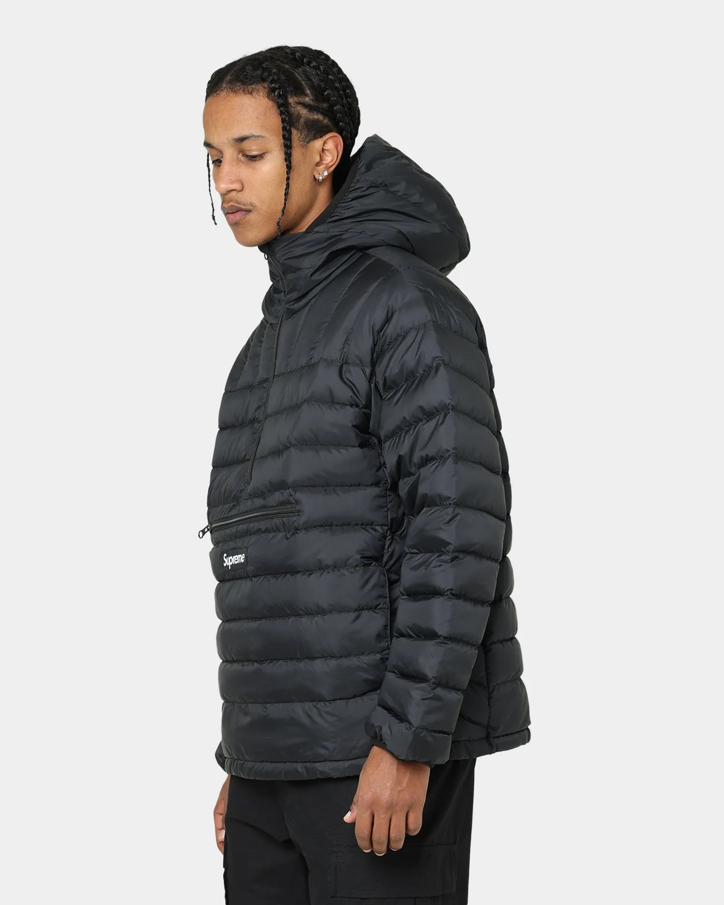 Supreme Micro Down Half Zip Hooded Pullover Black