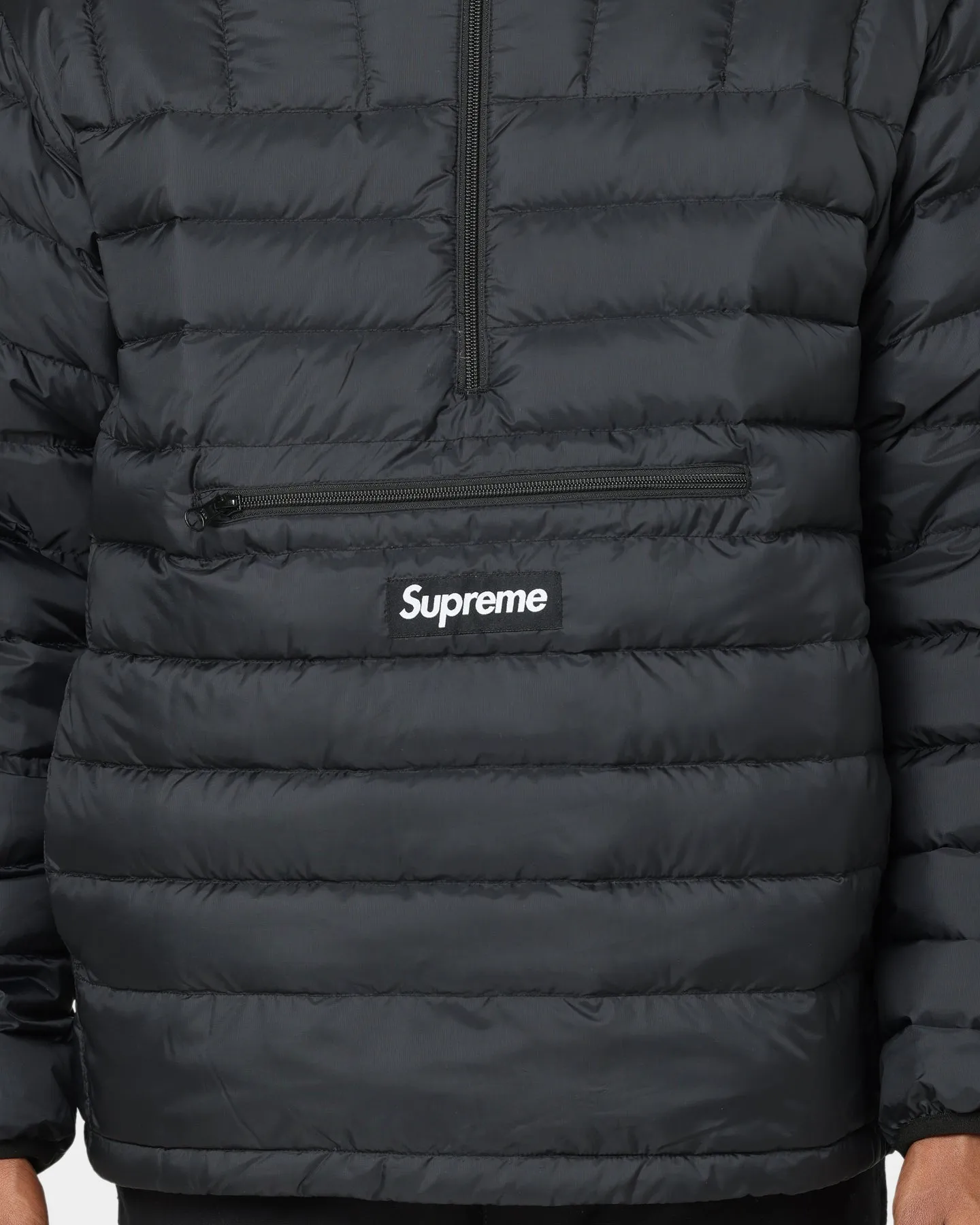 Supreme Micro Down Half Zip Hooded Pullover Black