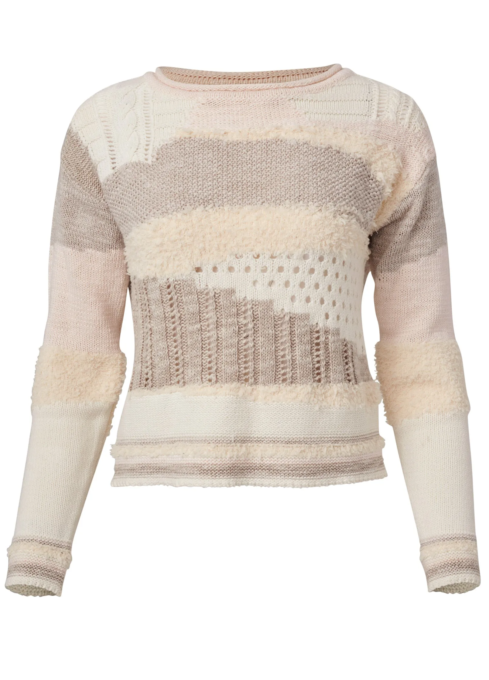 Textured Pullover Sweater - Cream