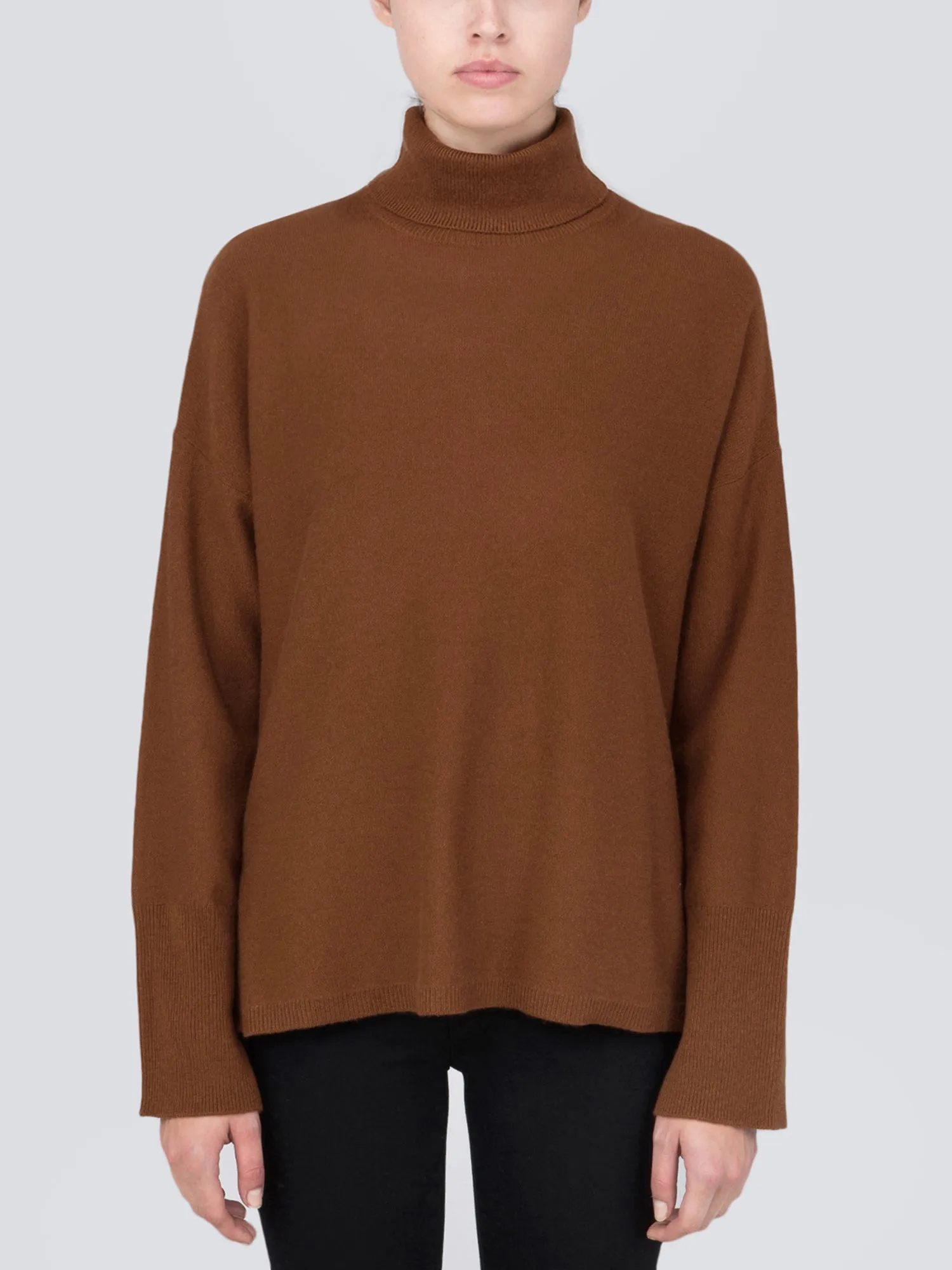 Turtleneck Loosefit Tunic_Deep Camel