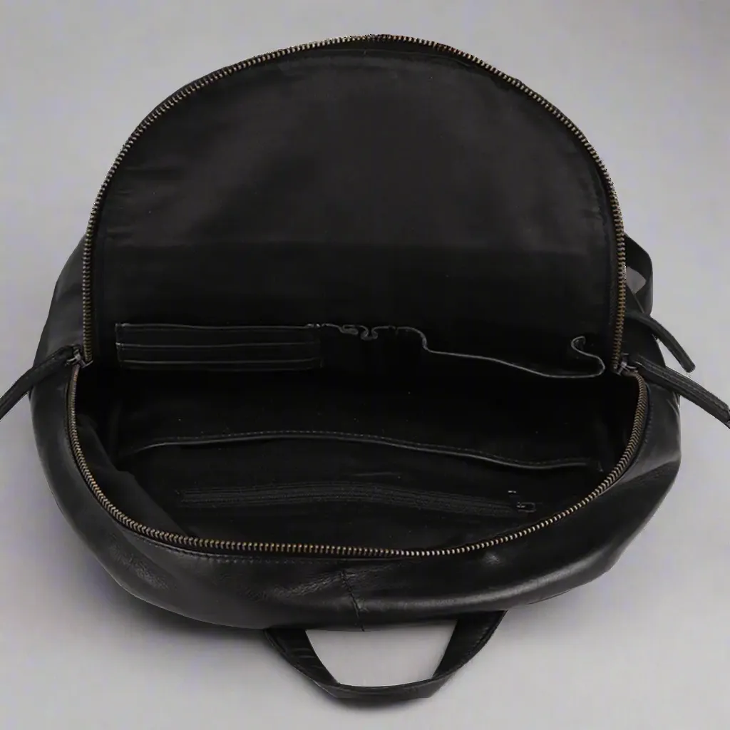 Two Strap Adjustable Leather Backpack