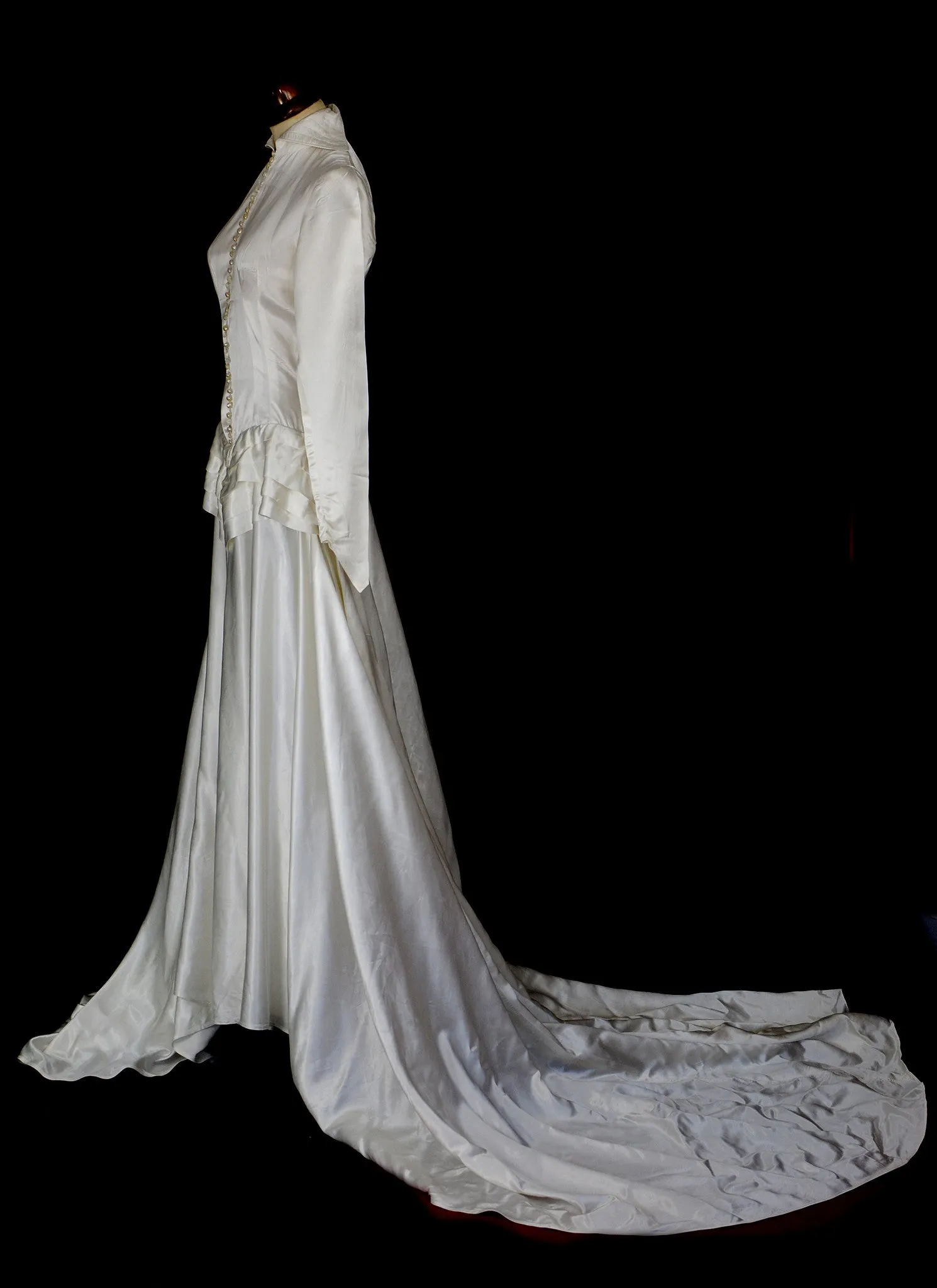 Vintage 1940s Satin Wedding Gown