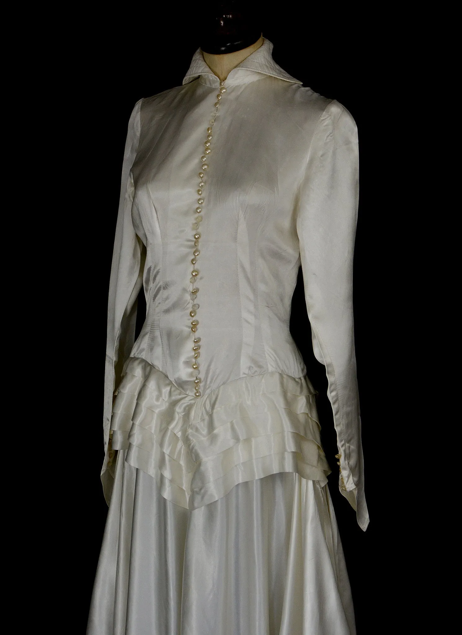 Vintage 1940s Satin Wedding Gown