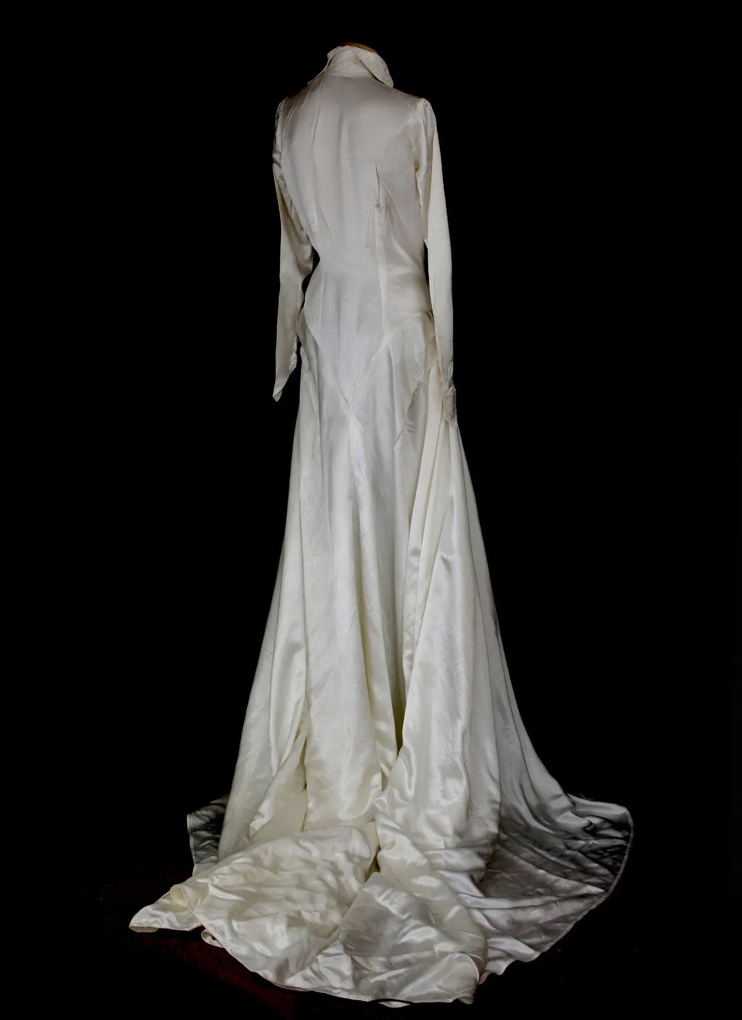 Vintage 1940s Satin Wedding Gown