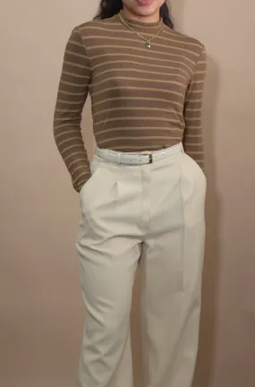 Vintage Striped Brown Turtleneck