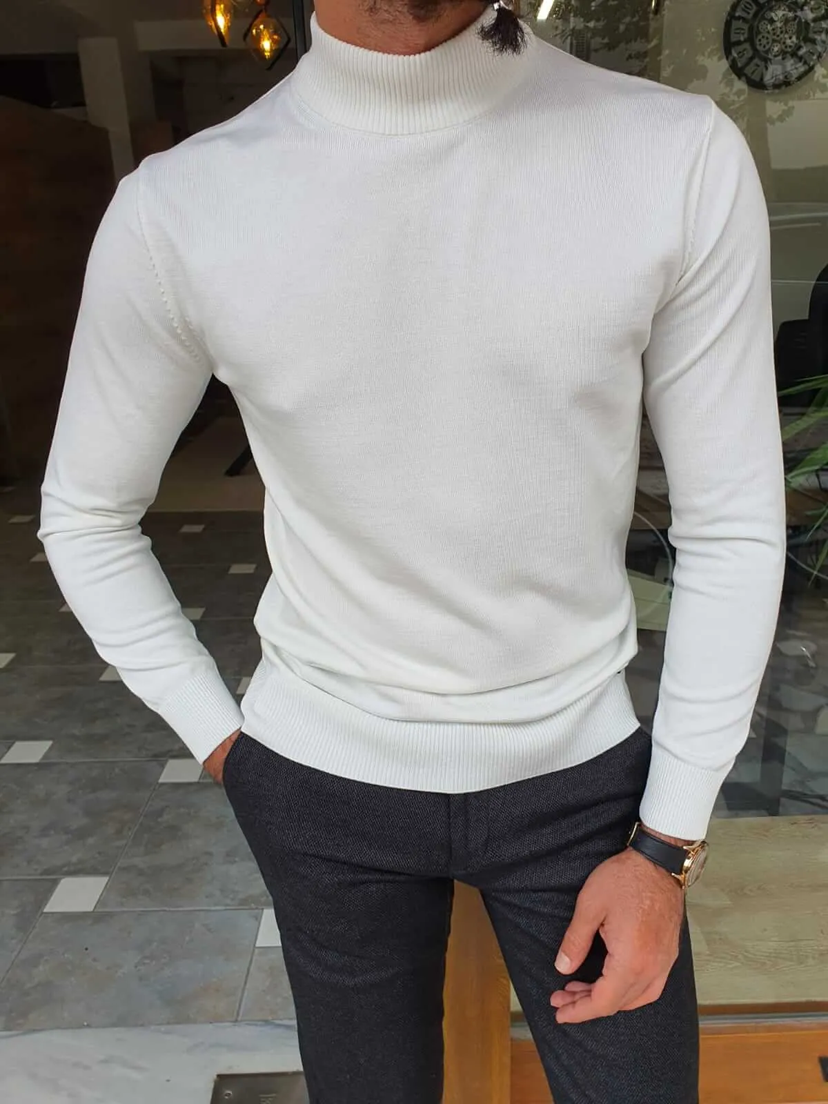 White Turtleneck