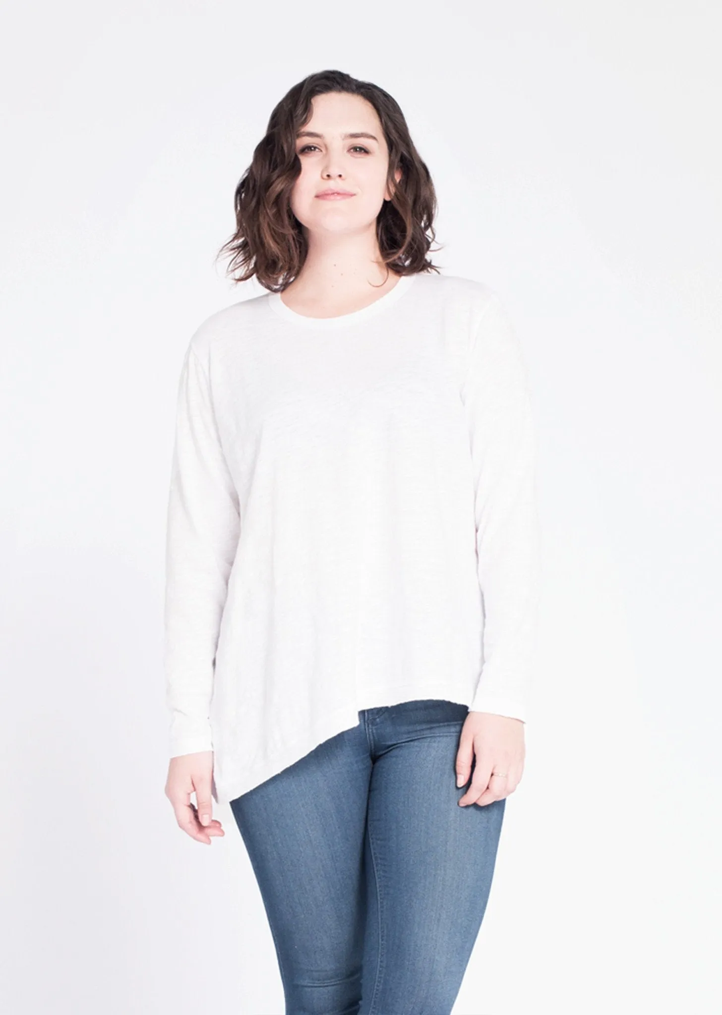 WILT- Asymmetrical Slouchy Tunic in White