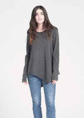 WILT - Slant Hem Tunic Crew Long Sleeve Azure