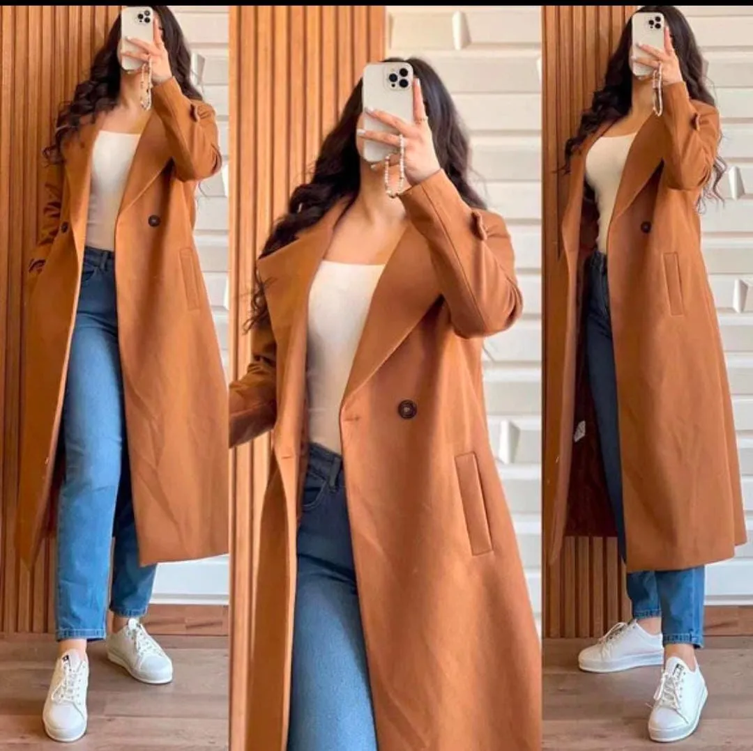 Winter Lapel Long Coat or Women