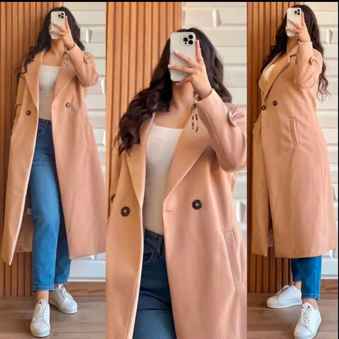 Winter Lapel Long Coat or Women