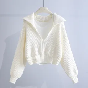 Women's Cropped Cardigan Sweaters Fashion Loose Twist Sweater