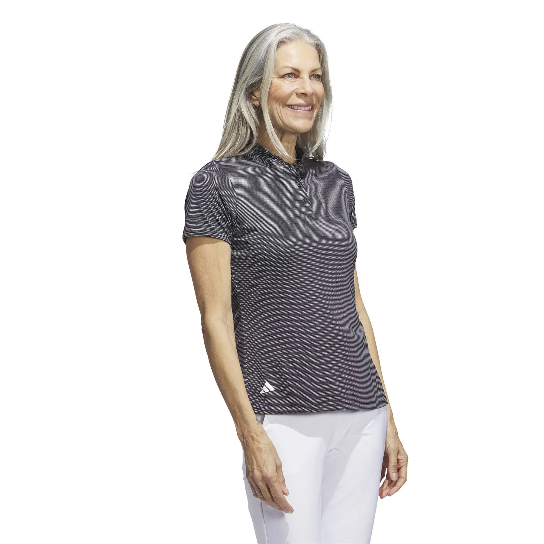 Womens Essentials Dot Polo Black/White - AW23