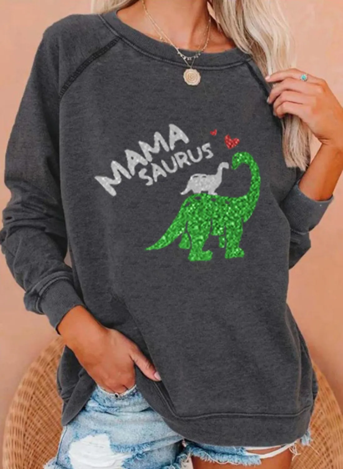 Women's Sweatshirts Round Neck Long Sleeve Solid Sweatshirts