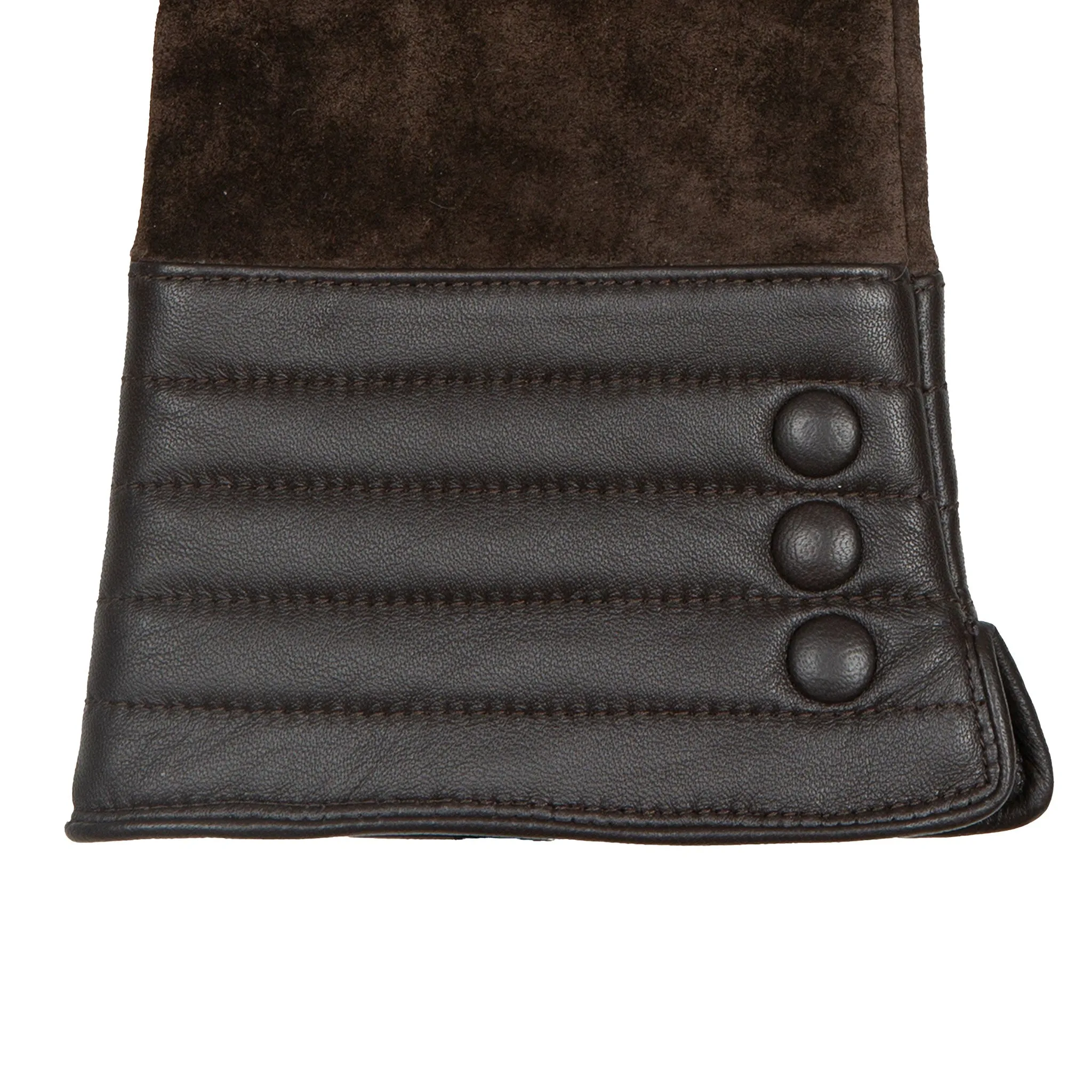 Women’s Touchscreen Water Resistant Lined Suede Gloves with Leather Cuffs