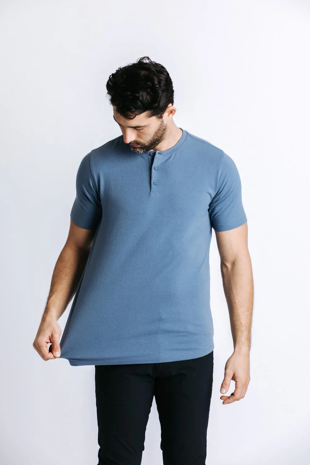 X Cotton Short Sleeve Henley