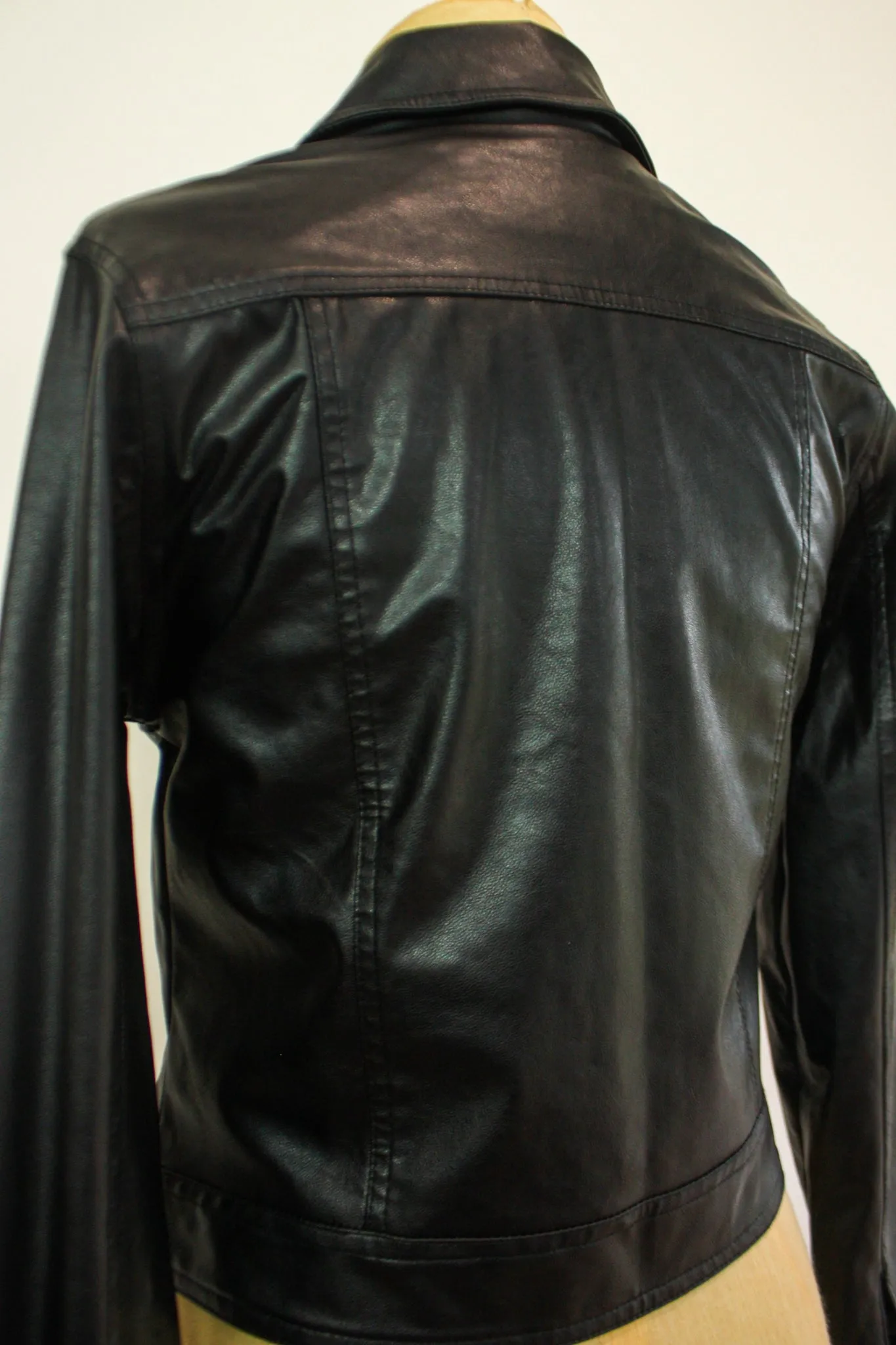 Y2K Faux Leather Cropped Jacket